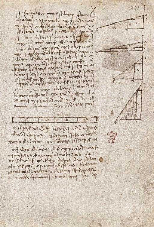 The last page of the Da Vinci's notebook